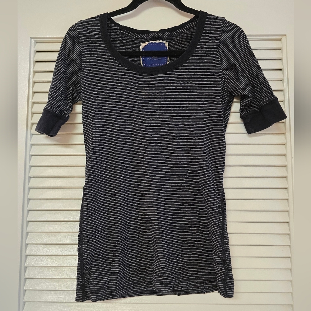American Eagle Outfitters - Black & White Casual 100% Cotton Short-Sleeve Top